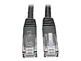 Tripp Lite Cat6 Gigabit Molded Patch Cable RJ45 M/M 550MHz 24 AWG Black 1' - 1 ft - 1x RJ-45 Male Network - N200001BK 1 thumbnail image