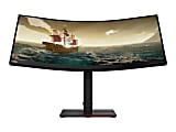 Lenovo ThinkVision T34w-20 34" Class WQHD Curved Screen LCD Monitor - 21:9 - Raven Black - 34" Viewable - Vertical Alignment (VA) - WLED Backlight - 3440 x 1440 - 16.7 Million Colors - 350 Nit - 4 ms Extreme Mode - 60 Hz Refresh Rate - HDMI