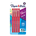 Paper Mate® Flair® Porous-Point Pens, Medium Point, 0.7 mm, Red Ink, Pack Of 4 Pens