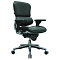 Eurotech Ergohuman Bonded Leather Mid-Back Chair, Black/Chrome