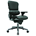 Eurotech Ergohuman Bonded Leather Mid-Back Chair, Black/Chrome 1 thumbnail image