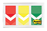 Post-it® Arrow Flags, 1", Prioritization, Stoplight Colors, 20 Flags Per Pad, Pack Of 3 Pads