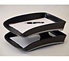 Dr. Byte® Iceland Plastic Stacking Supports, Matte Black With Silver Accents, Pack Of 2 1 thumbnail image
