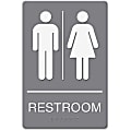 Headline Sign ADA Restroom Sign, 6" x 9", Gray 1 thumbnail image