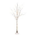Nearly Natural Birch 60”H Artificial Christmas Tree With LED Lights, 60”H x 24”W x 24”D, White 1 thumbnail image