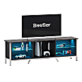 Bestier 70" Modern Gaming TV Stand For 75" TVs, 22”H x 71”W x 15-11/16”D, Black Marble