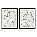 Uniek Kate And Laurel Sylvie Framed Canvas Wall Art Prints, 18" x 24", Modern Circles And Going in Circles, Set Of 2