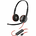 Plantronics® Blackwire C3220 Dual-Ear Headset, Black/Red 1 thumbnail image