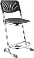 National Public Seating 6600 Series Elephant Z-Stools With Backrest, 22"H, Black/Chrome, Pack Of 3 Stools 1 thumbnail image