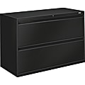 HON® Brigade® 800 42"W x 19-1/4"D Lateral 2-Drawer File Cabinet, Black