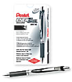 Pentel® EnerGel™ Retractable Liquid Gel Pens, Medium Point, 0.7 mm, Silver Barrel, Black Ink, Pack Of 12 1 thumbnail image