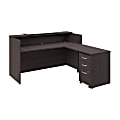 Bush Business Furniture Arrive 72"W L Shaped Reception Desk with Counter and Mobile File Cabinet, Storm Gray, Standard Delivery 1 thumbnail image