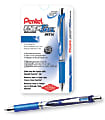 Pentel® EnerGel™ Retractable Liquid Gel Pens, Medium Point, 0.7 mm, Silver Barrel, Blue Ink, Pack Of 12