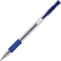 Integra Gel Ink Stick Pens, Clear Barrel, Blue Ink, Pack Of 12 Pens