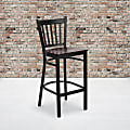 Flash Furniture Vertical Back Restaurant Bar Stool, Mahogany/Black