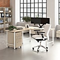Bush Business Furniture Hustle 60"W L-Shaped Corner Computer Desk with 3 Drawer Mobile File Cabinet, Natural Elm, Standard Delivery Service 1 thumbnail image