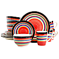 Gibson Home Casa Stellar 16-Piece Round Stoneware Dinnerware Set, Red 1 thumbnail image