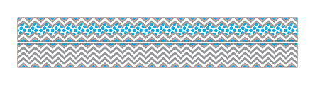 Barker Creek Double-Sided Straight-Edge Border Strips, 3" x 35", Chevron Gray And Blue, Pack Of 12