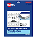 Avery® Print-To-The-Edge Flag Tags With Sure Feed® Technology, 1-1/2"x2-1/3" Rectangle Banner, Matte White, Pack Of 375 1 thumbnail image