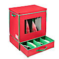 Honey Can Do Holiday Decorations Storage Box With Handles, 23”H x 20”W x 13-1/2”D, Red