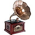 PyleHome Classical Trumpet Horn Turntable/Phonograph with AM/FM Radio CD/Cassette/USB & Direct to USB Recording