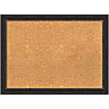 Amanti Art Rectangular Non-Magnetic Cork Bulletin Board, Natural, 32” x 24”, Accent Bronze Narrow Frame