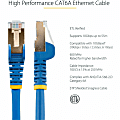 StarTech.com 30 ft Blue Cat6a Shielded Patch Cable - Cat6a Ethernet Cable - 30ft Cat 6a STP Cable - Snagless RJ45 - C6ASPAT30BL 1 thumbnail image