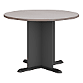 Bush Business Furniture 42"W Round Conference Table, Pewter/White Spectrum, Standard Delivery