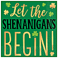 Amscan St. Patrick's Day 2-Ply Beverage Napkins, 5" x 5", Shenanigans, 16 Napkins Per Sleeve, Pack Of 4 Sleeves