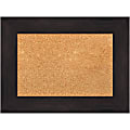 Amanti Art Rectangular Non-Magnetic Cork Bulletin Board, Natural, 24” x 18”, Furniture Espresso Plastic Frame