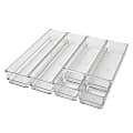 Martha Stewart Miles Plastic Stackable Office Desk Drawer 6-Piece Organizer Set, Clear