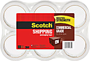 Scotch® Commercial Grade Packing Tape, 1-7/8" x 54.6 Yd., Clear, Pack Of 6 Rolls