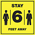 Lorell® Stay 6 Feet Away Sign, 6" x 8", Bright Yellow 1 thumbnail image