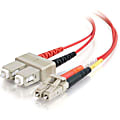 C2G-5m LC-SC 62.5/125 OM1 Duplex Multimode Fiber Optic Cable (Plenum-Rated) - Red - Fiber Optic for Network Device - LC Male - SC Male - 62.5/125 - Duplex Multimode - OM1 - Plenum-Rated - 5m - Red