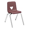 Lorell® Classroom Student Stack Chairs, 16"H Seat, Wine/Silver, Set Of 4