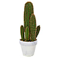 Nearly Natural Cactus Succulent 18” Artificial Plant With Planter, 18”H x 7”W x 6”D, Green