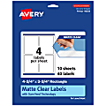 Avery® Permanent Labels With Sure Feed®, 94254-CMF10, Rectangle, 4-3/4" x 3-3/4", Matte Clear, Pack Of 40 1 thumbnail image