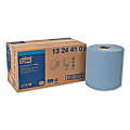 Tork Industrial 4-Ply Paper Wipers, 15-3/4" x 11", Blue, 375 Wipers Per Roll, Pack Of 2 Rolls