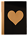 Divoga® Composition Notebook, Hearts Collection, 9 3/4" x 7", 1 Subject, Wide Ruled, 160 Pages (80 Sheets), Black/Rose Gold