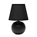 Simple Designs  Mini Ceramic Globe Table Lamp, 8 7/8"H, Black