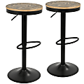 LumiSource Dakota Bar Stools, Black/Brown, Set Of 2 Stools