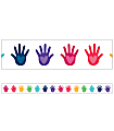 Carson Dellosa Education One World Hands With Hearts Straight Border Strips, 3" x 36", Multicolor, Pack Of 12 Border Strips