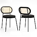 Glamour Home Azem Boucle Dining Accent Chairs, Black, Set Of 2 Chairs