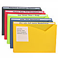 C-Line Write-On Poly File Jackets, 8-1/2" x 11", Assorted Colors, Box Of 25 Jackets