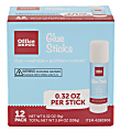 Office Depot® Brand Glue Sticks, 0.32 Oz, Clear, Pack Of 12 Glue Sticks