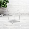 Flash Furniture Oia Indoor/Outdoor Steel Patio Armchair with Round Back, White 1 thumbnail image