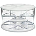 Deflecto Rotating Carousel Supply Organizer, 9 Compartments, 6-5/8" x 11-1/8", White