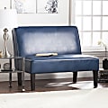 Southern Enterprises Brooking Settee Bench, Blanche Royal/Blue 1 thumbnail image