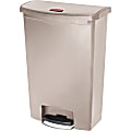 Rubbermaid® Slim Jim Step-On Resin Front Step Wastebasket, 24 Gallons, Beige 1 thumbnail image