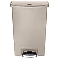 Rubbermaid® Slim Jim Step-On Resin Front Step Wastebasket, 24 Gallons, Beige 1 thumbnail image